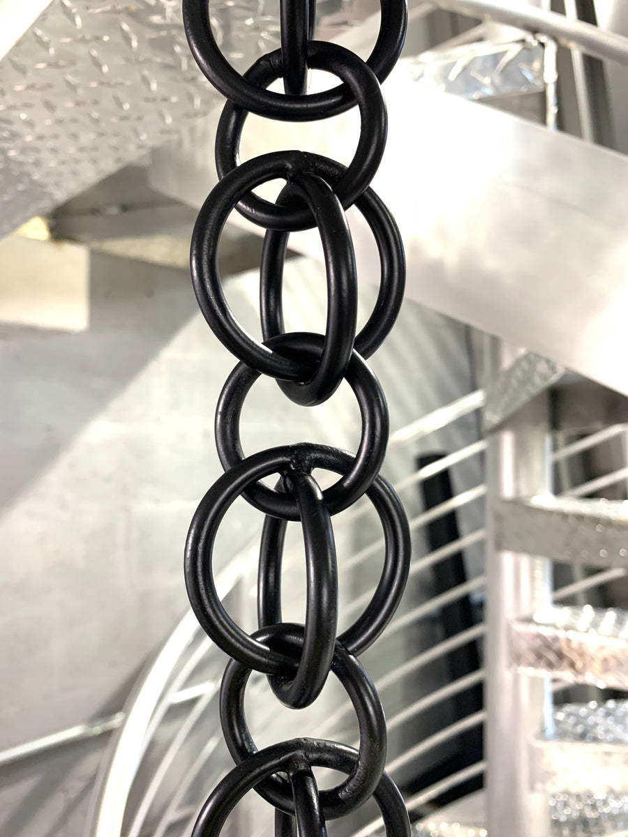 3130-AL Double Loops Aluminum Rain Chain Link with Black