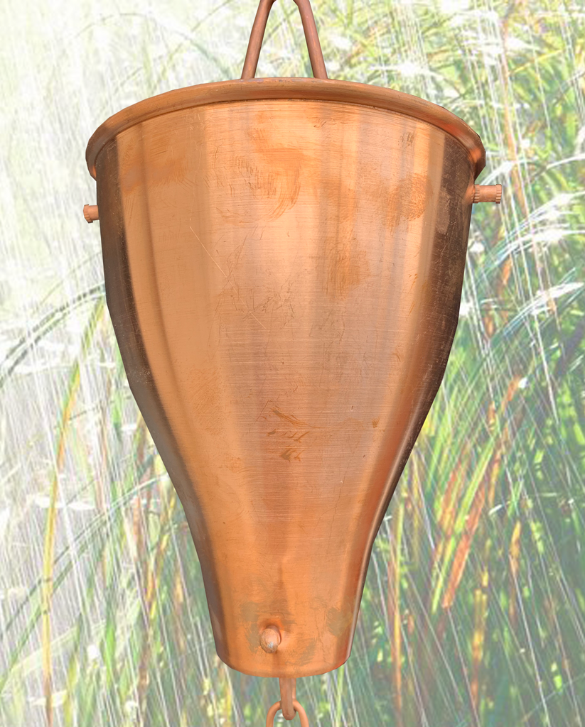 #3105-C Smooth Cups Copper Rain Chain