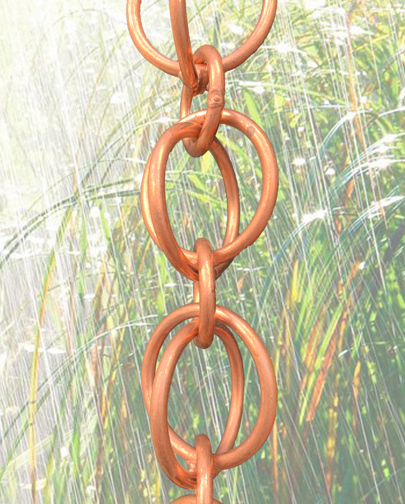 #3130-2 Double Loops Copper Rain Chain Link #3130-2